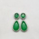 Green Water Drop Earrings