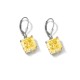 Small square dangle zirconia earrings