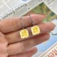 Small square dangle zirconia earrings