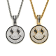 new arrilvas smile face iced out pendant