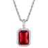 studded cz diamond square pendant