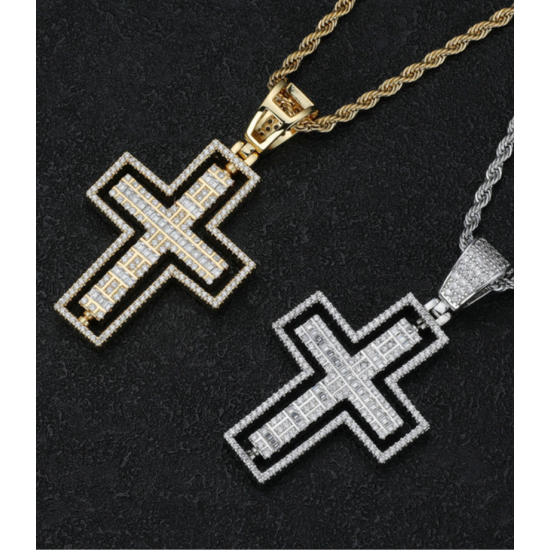 New popular gold and silver plated cross style pendant