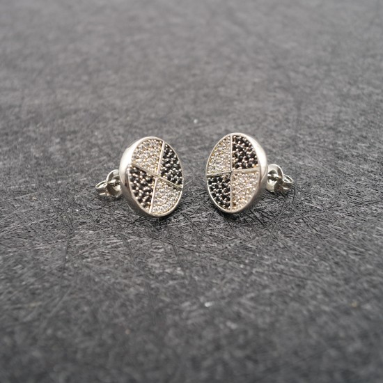 Black and white diamond earrings