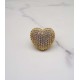 luxury gold plated full studded cz diamond full Love style ring