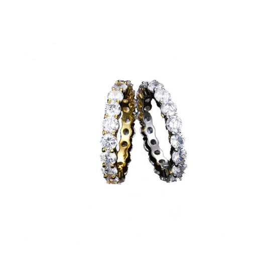 luxury gold plated full studded cz diamond ring