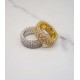 luxury triplex row full studded cz diamond gold plated ring