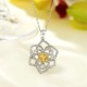 Ice cut yellow flower shape geometric high carbon diamond Pendant