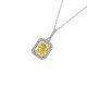 Yellow small octagonal zircon Pendant