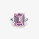 Square Pink Zirconium Ring